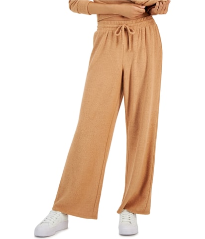 Cozy Boucle Wide Leg Casual Pants