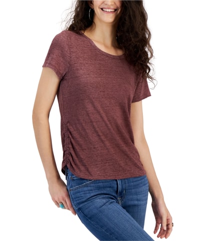 Side Ruched Short Embellished T-Shirt