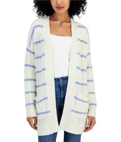 Striped Open Front Cardigan Sweater