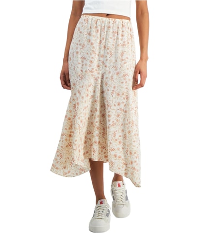 Floral Asymmetric Maxi Skirt