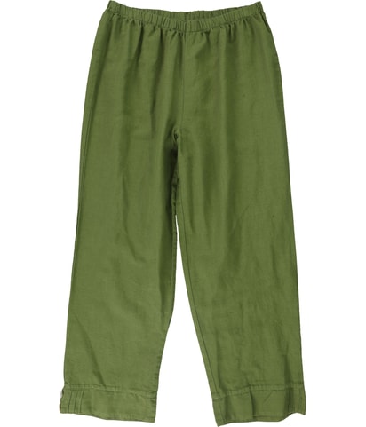 Pintuck Hem Tapered Cropped Capri Casual Pants