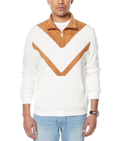 Faux Suede Insert Pullover Sweater