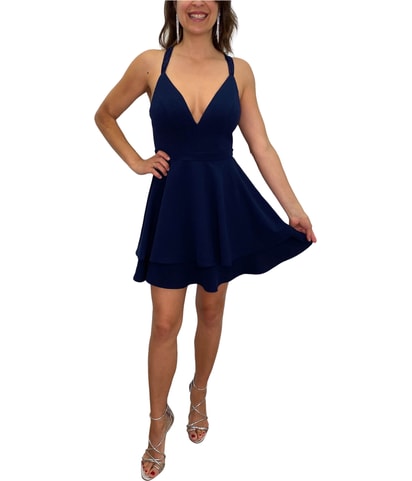 Lace Back Fit & Flare Dress