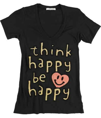 I LOVE H81 Think Happy Be Happy Graphic T-Shirt