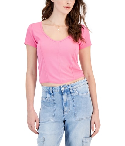 Ribbed Corset Tee Embellished T-Shirt