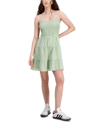 Smocked Tiered Mini Dress