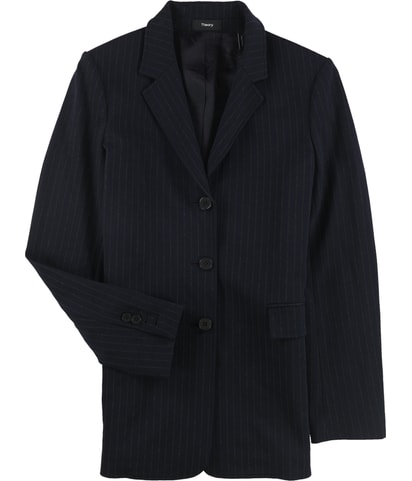 Pinstripe Three Button Blazer Jacket