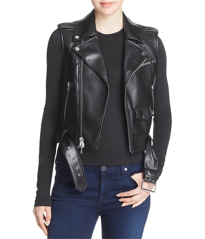 Faux Leather Outerwear Vest
