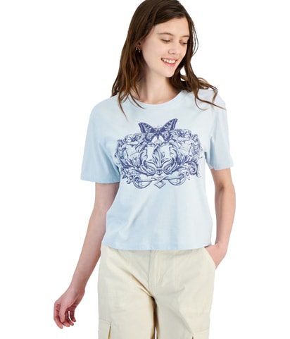 Angle and Butterfly Graphic T-Shirt