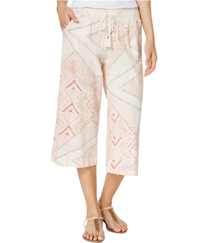 Printed Straight Leg Cropped Casual Pants
