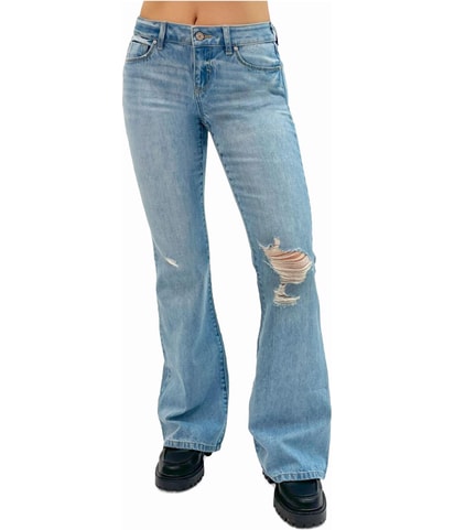 Low Rise Destroyed Flare Regular Jeans