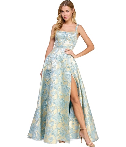 Lace Up Back Gown Dress