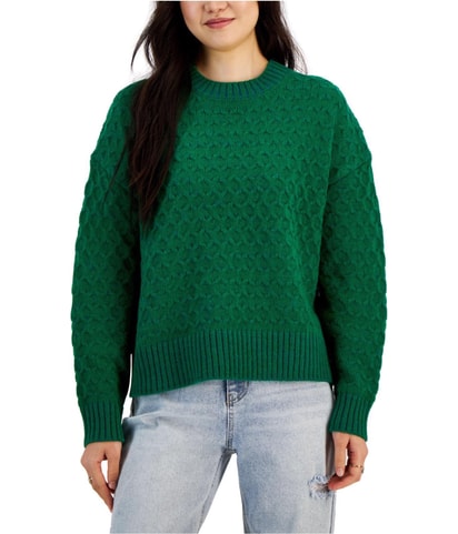 Honeycomb Crew Neck Knit Sweater