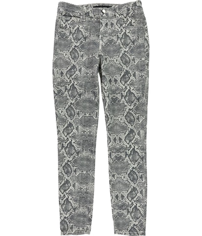 Snake Print Tapered Skinny Cropped Jeans