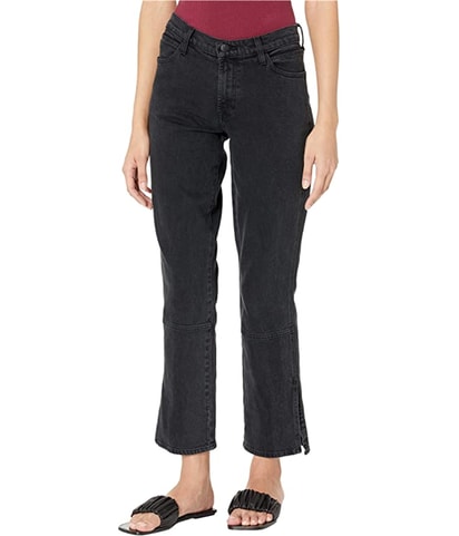 Split Hem Regular Straight Leg Jeans