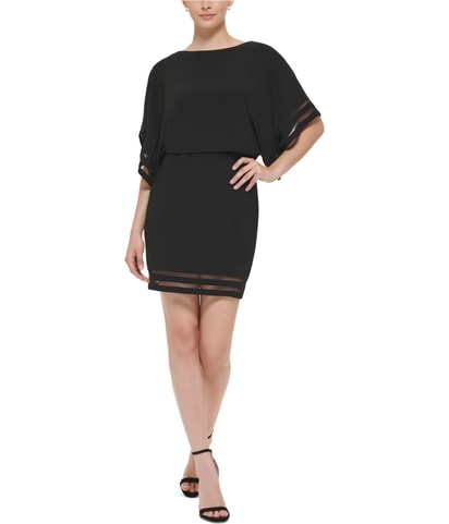 Illusion trim Mini Dress