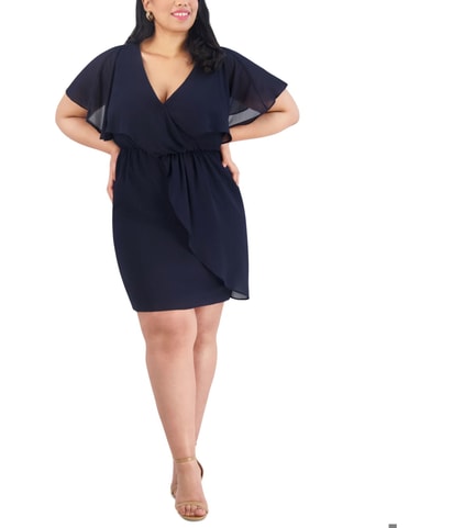 Chiffon Wrap Mini Dress