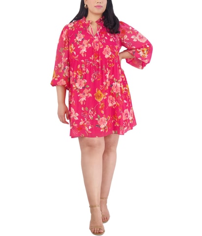 Floral-Print Swing Dress