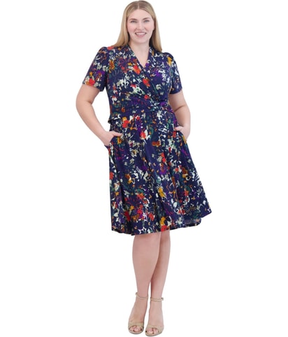 Twist Front Floral Midi Dress