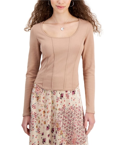 Corset Knit Top Basic T-Shirt