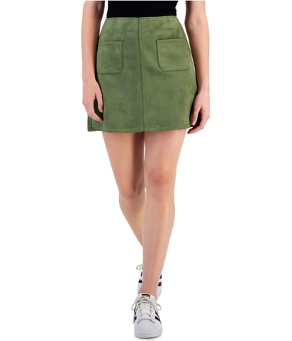 Faux Suede A-line Skirt