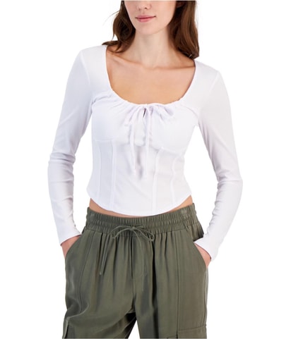 Tie Neck Corset Shell Blouse