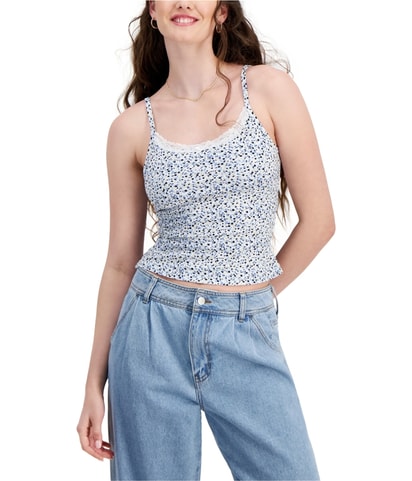Ribbed Floral Tank Top