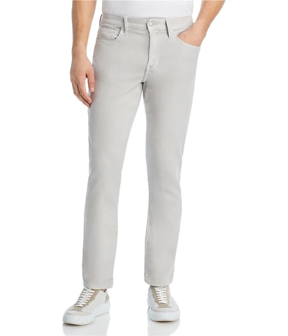 Button Front Straight Leg Slim Jeans