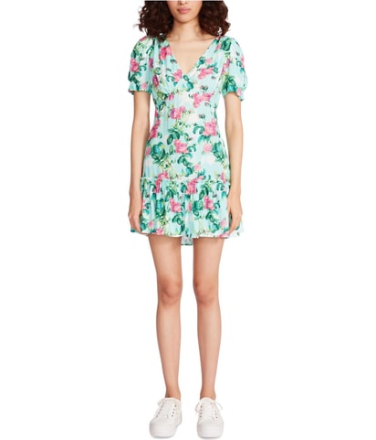 Pinky Floral Print Mini Sundress