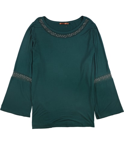 Studded Mesh Tunic Blouse