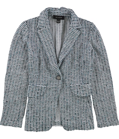 Striped Checks One Button Blazer Jacket
