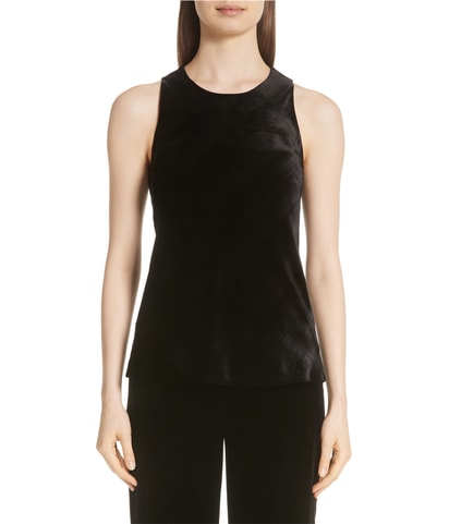 Velvet Sleeveless Blouse Top