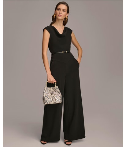 Belted Cowlneck Jumpsuit