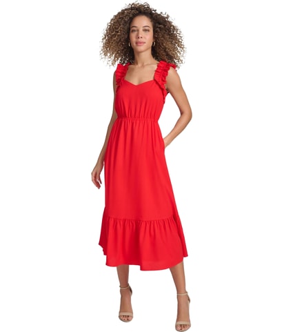 Solid Midi Dress