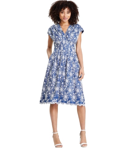 Embroidered Midi Dress