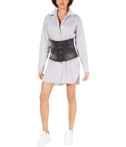 Denim Contrast Shirt Dress