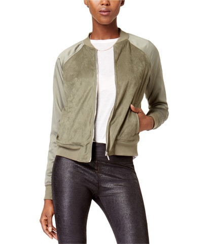 Faux Suede Bomber Jacket