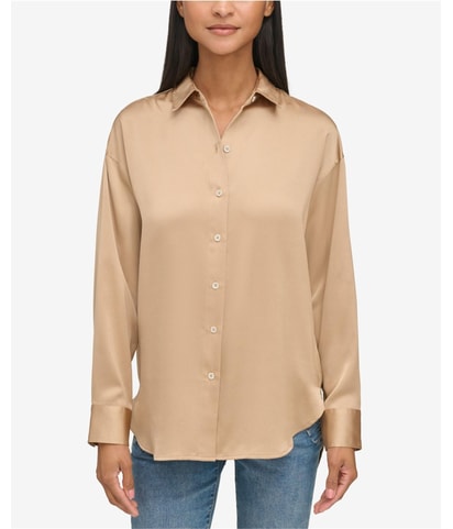 Satin Button Up Shirt