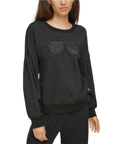 Embellished Sunglass Patch Sweatshirt