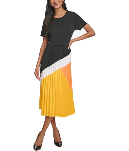 Pleated Midi Dress