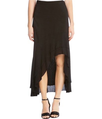Raw-Hem Tiered Skirt