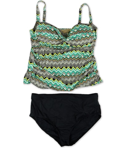 Sahara Chevron Hi Waist 2 Piece Tankini