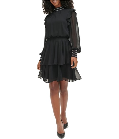 Smocked Tiered Mini Dress