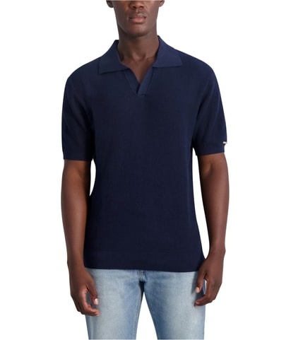 Johnny Collar Texture Sweater Polo Shirt