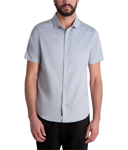 Woven Houndstooth Button Up Shirt