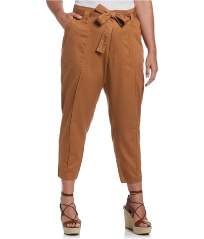 Twill High Rise Straight Leg Cargo Casual Pants