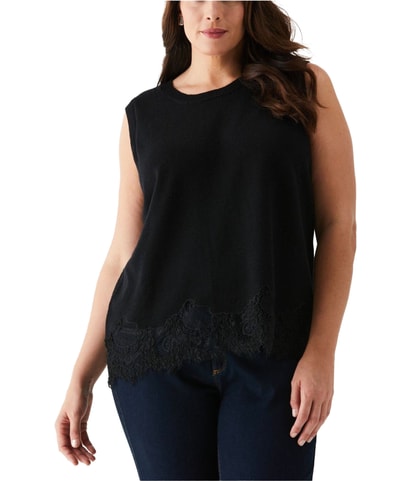 Lace-Trim Knit Sweater