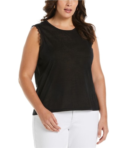 Crochet Trim Sleeveless Blouse Top