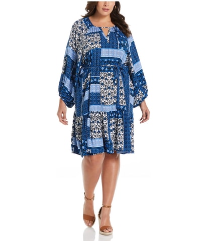 Paisley Print Tiered Flounce Dress