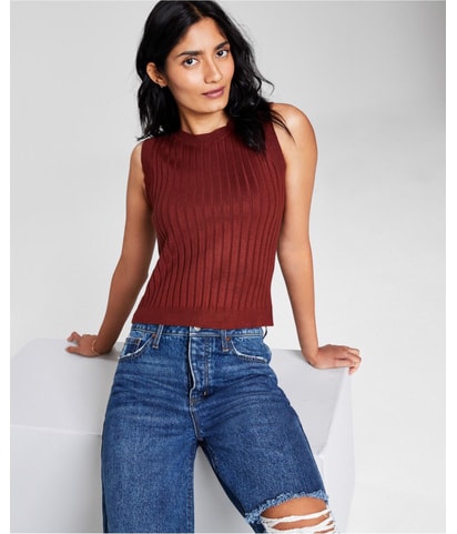 Ribbed Tank Sweater Vest